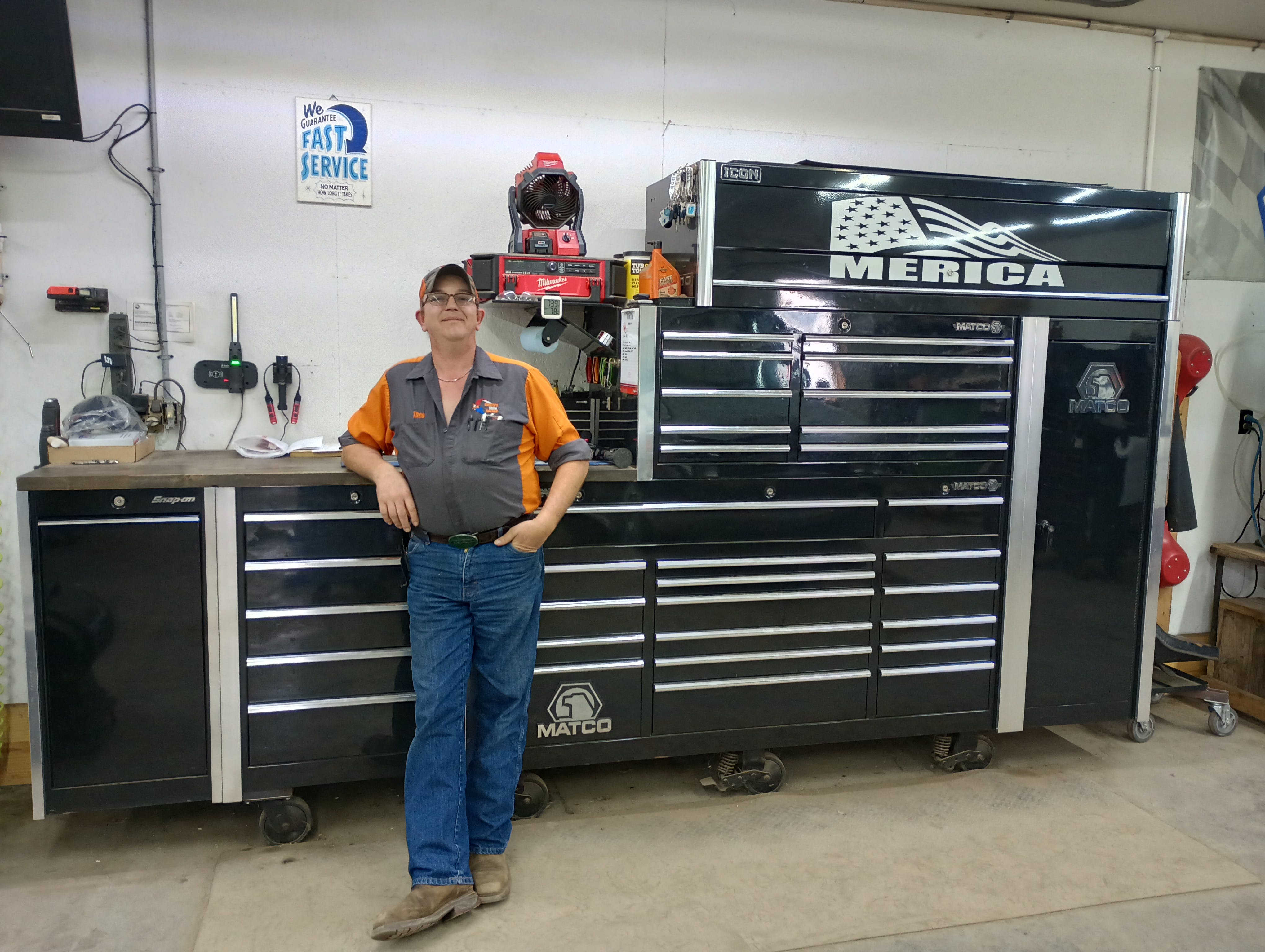 Vandenheuvel in front of his toolbox.