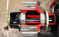An inside look at a wheel end with an MTIS system. An inside look at a wheel end with an MTIS system.
