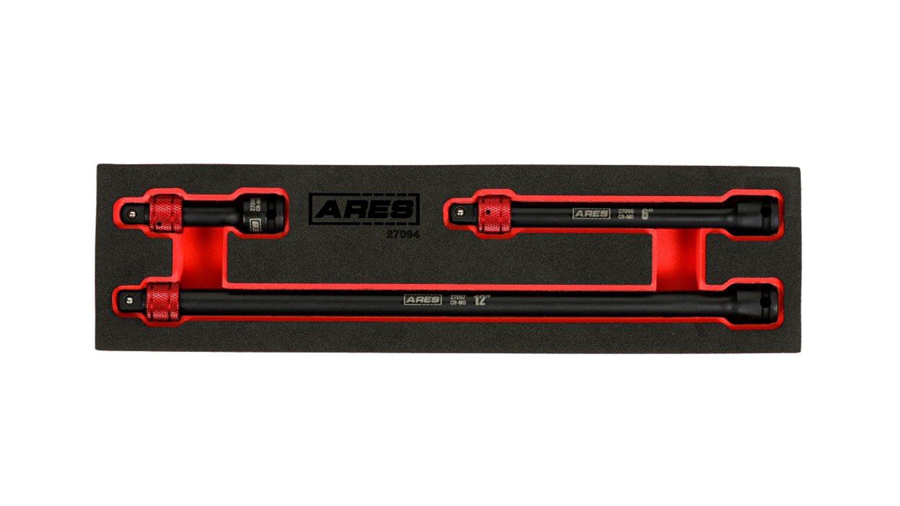 ARES 3-pc 3/8' Drive Locking Impact Socket Extension Set