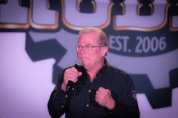 W.M. “Rusty” Rush, Rush Enterprises CEO and president, revved up the crowd at the Awards Dinner. W.M. “Rusty” Rush, Rush Enterprises CEO and president, revved up the crowd at the Awards Dinner.