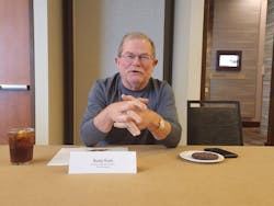 Rush Enterprises CEO and President Rusty Rush discussed EVs in a closed press conference at the Rush Rodeo Technician Skills Competition. Rush Enterprises CEO and President Rusty Rush discussed EVs in a closed press conference at the Rush Rodeo Technician Skills Competition.