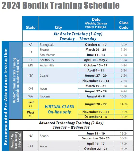 Bendix announces 2024 technical training | Fleet Maintenance