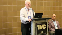 Jack Poster, TMC services manager (left) and Robert Ziemba, senior director of marketing at Decisiv (right) discuss the latest findings from the latest TMC/Decisiv joint VMRS report.