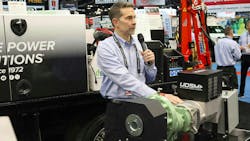 John Dunn, Vanair strategic manager for underdeck and utility, highlights the features, benefits, and applications of its new PTO-driven underdeck power system during Work Truck Week 2024 in Indianapolis. John Dunn, Vanair strategic manager for underdeck and utility, highlights the features, benefits, and applications of its new PTO-driven underdeck power system during Work Truck Week 2024 in Indianapolis.