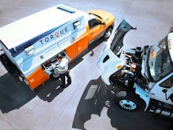 Torque by Ryder uses Mercedes Sprinter vans to tackle any service issue their customers have. Torque by Ryder uses Mercedes Sprinter vans to tackle any service issue their customers have.