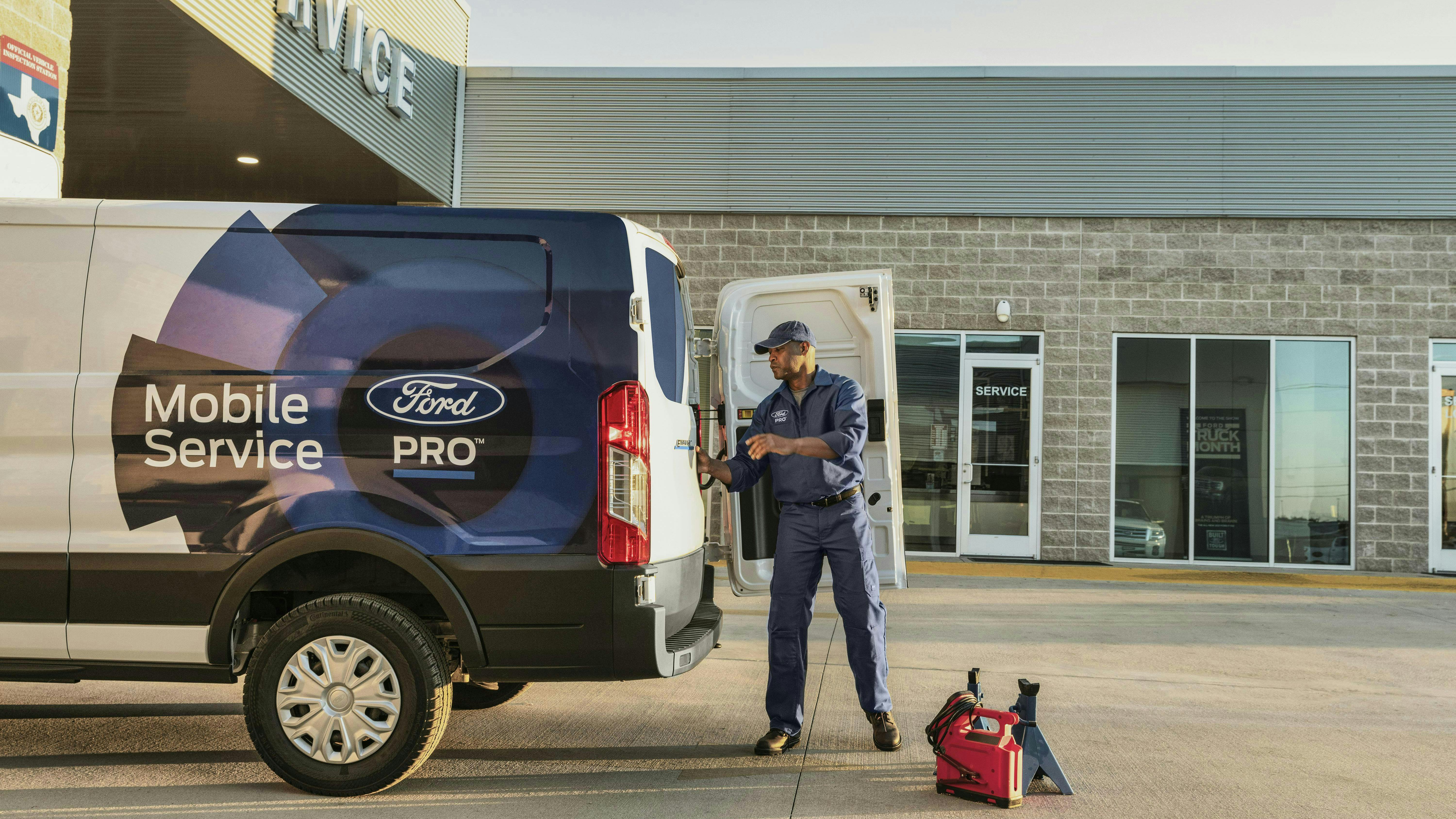 Ford Pro offers 800 certified mobile technicians who can handle brakes, lights, and tire rotations.