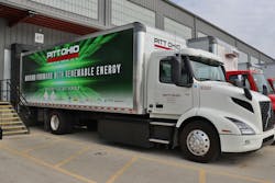 One of Pitt Ohio's VNR Electrics that operates out of its Cleveland, Ohio terminal. One of Pitt Ohio's VNR Electrics that operates out of its Cleveland, Ohio terminal.