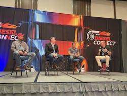 From left to right: Jordan Steen, owner, Six Gun Diesel Performance and Repair; Peter Cooper, director of Operations, Merx Truck & Trailer; Mike Schwarz, owner, Iron Buffalo Holdings; Patrick McKittrick, CEO, Fullbay From left to right: Jordan Steen, owner, Six Gun Diesel Performance and Repair; Peter Cooper, director of Operations, Merx Truck & Trailer; Mike Schwarz, owner, Iron Buffalo Holdings; Patrick McKittrick, CEO, Fullbay