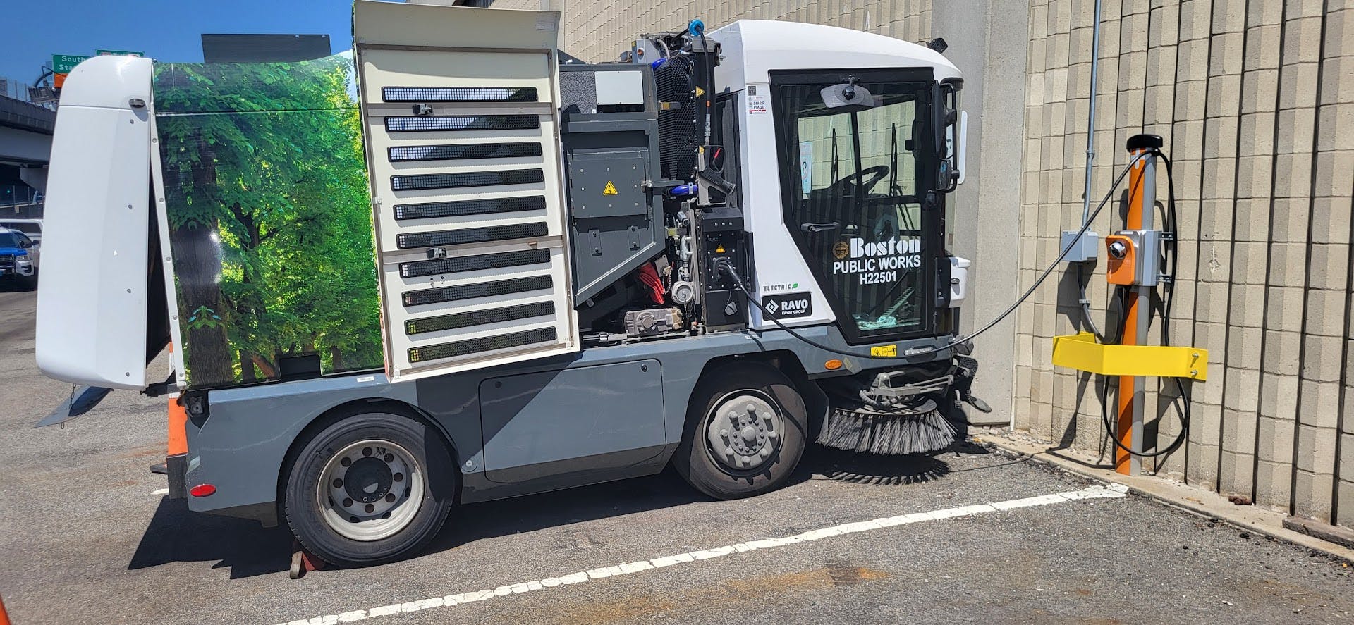 The City of Boston has two Ravo electric street sweepers on dedicated routes near downtown.