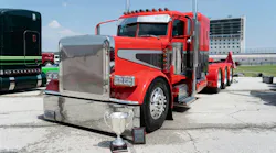 Kaleb Hammett's 2019 Peterbilt 389, also known as 'Hoss' took home the Best of Show award and Best Lighting award.