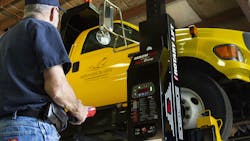 A wireless mobile column lift with remote control functionality can simplify setup and enhance technician safety. A wireless mobile column lift with remote control functionality can simplify setup and enhance technician safety.