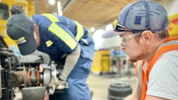 New techs at Love’s are required to work side-by-side with a more experienced tech for three months. New techs at Love’s are required to work side-by-side with a more experienced tech for three months.