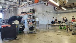 FutureForward at Washington Square's diesel classes clean up the shop near the end of the school year. FutureForward at Washington Square's diesel classes clean up the shop near the end of the school year.