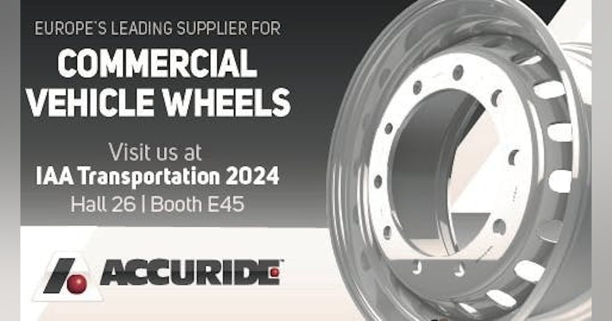 Accuride to show aluminum, steel wheels at 2024 IAA Transportation