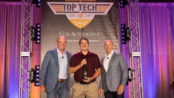Trailer category winner Dillon Grimes at the Cox Automotive 2024 Top Tech competition, hosted at the Indiana Convention Center in June. Trailer category winner Dillon Grimes at the Cox Automotive 2024 Top Tech competition, hosted at the Indiana Convention Center in June.