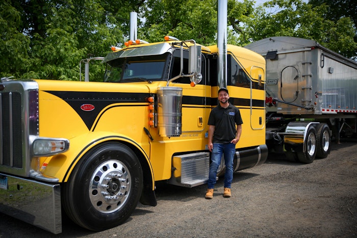 This Peterbilt 389 is one of DeFeo Materials’ five vocational trucks. They are all coming up on 500,000 miles, so owner Christopher DeFeo has to decide what his next move will be.