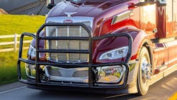 The Ex-Guard Generation 3 grille guard from Ex-Guard Industries includes several new features, including upgraded LEVRLock Latches with an ergonomic handle and a rattle-resistant design. Gen 3 is also ClearZone compatible and complies with various Bendix and Detroit Assurance CMS radar systems for various truck models. The grille guard now comes with Xero-G Lift Assist, reducing the manual effort to raise and lower XG Series guards. Finally, the Gen 3 grille guard is constructed from high-tensile steel and finished with 1/8'-thick corrosion and chip-resistant EVRCoat Ultra Coating. The Ex-Guard Generation 3 grille guard from Ex-Guard Industries includes several new features, including upgraded LEVRLock Latches with an ergonomic handle and a rattle-resistant design. Gen 3 is also ClearZone compatible and complies with various Bendix and Detroit Assurance CMS radar systems for various truck models. The grille guard now comes with Xero-G Lift Assist, reducing the manual effort to raise and lower XG Series guards. Finally, the Gen 3 grille guard is constructed from high-tensile steel and finished with 1/8'-thick corrosion and chip-resistant EVRCoat Ultra Coating.