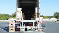 The Mack Anthem was stacked high with supplies just hours into the supply drive on Tuesday, October 8th. The Mack Anthem was stacked high with supplies just hours into the supply drive on Tuesday, October 8th.