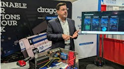 Wade Seaburg, chief revenue officer of Dragonfly Energy, explained how the Dragonfly IntelLigence technology works during a press conference at the American Trucking Associations’ 2024 Management Conference & Exhibition in Nashville, Tennessee. Wade Seaburg, chief revenue officer of Dragonfly Energy, explained how the Dragonfly IntelLigence technology works during a press conference at the American Trucking Associations’ 2024 Management Conference & Exhibition in Nashville, Tennessee.