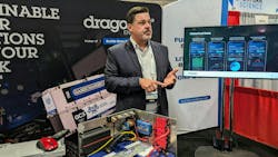 Wade Seaburg, chief revenue officer of Dragonfly Energy, explained how the Dragonfly IntelLigence technology works during a press conference at the American Trucking Associations’ 2024 Management Conference & Exhibition in Nashville, Tennessee. Wade Seaburg, chief revenue officer of Dragonfly Energy, explained how the Dragonfly IntelLigence technology works during a press conference at the American Trucking Associations’ 2024 Management Conference & Exhibition in Nashville, Tennessee.