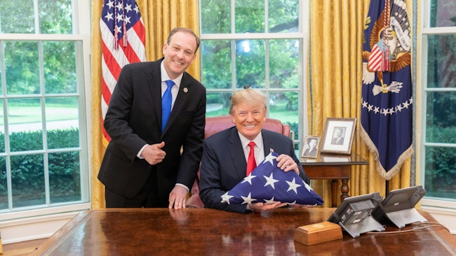 Rep. Lee Zeldin with President Donald Trump in 2018. Trump has tapped Zeldin to run the EPA for his 2nd term.