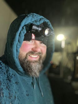 Emergency Mobile Services technician Sean Wilkin answers truckers' distress calls day or night, rain or shine. Emergency Mobile Services technician Sean Wilkin answers truckers' distress calls day or night, rain or shine.