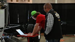Travis Graham of Rush Truck Centers - Orlando works during the final round. Graham took third place in the Peterbilt Medium-Duty Division. Travis Graham of Rush Truck Centers - Orlando works during the final round. Graham took third place in the Peterbilt Medium-Duty Division.