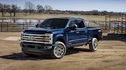 A 2025 Ford F-350 Super Duty spec'd with a 6.7L Power Stroke diesel engine.