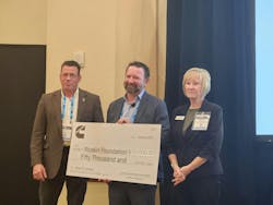 Left to right, George Nickel, director of Student Veteran Affairs, Wyakin Foundation; General Manager of Aftermarket Jason Soika, Cummins; Jennifer Neil, Wyakin Foundation board member. Left to right, George Nickel, director of Student Veteran Affairs, Wyakin Foundation; General Manager of Aftermarket Jason Soika, Cummins; Jennifer Neil, Wyakin Foundation board member.