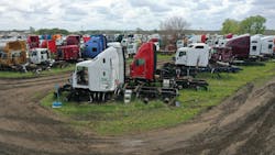 Vander Haag's buys salvaged trucks to strip for materials. After cleaning and sorting, they take photos and store with like parts. Then they have an inventory specialist review if the part can be used as a replacement or sent to a manufacturer. Vander Haag's buys salvaged trucks to strip for materials. After cleaning and sorting, they take photos and store with like parts. Then they have an inventory specialist review if the part can be used as a replacement or sent to a manufacturer.