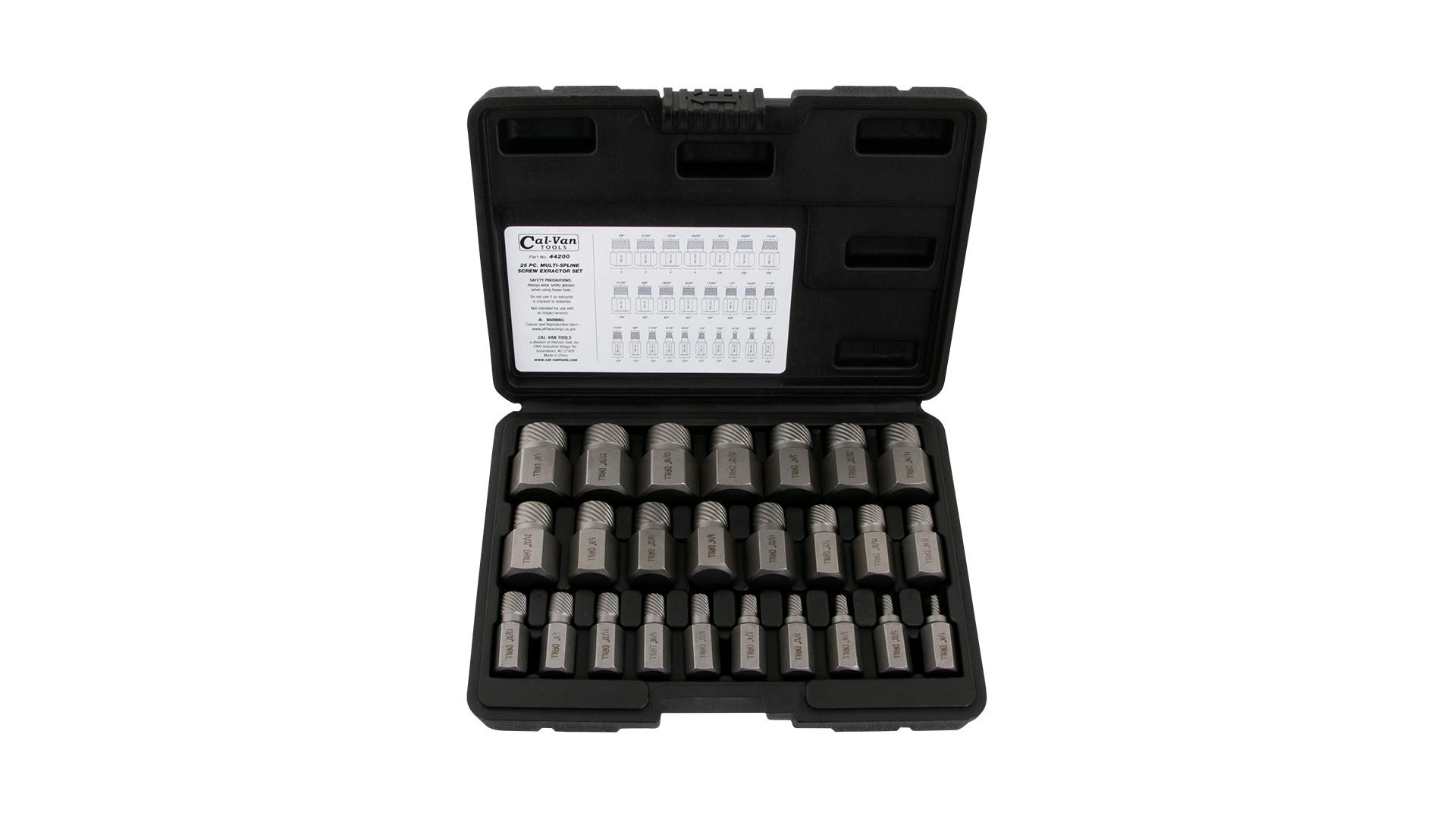 44200 &ndash; 25PC Multi Spline Screw Extractor Set