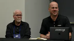 Jack Poster, left, and Patrick McKittrick, right, discuss the 2024-2025 Fullbay State of Heavy-Duty Repair Report.