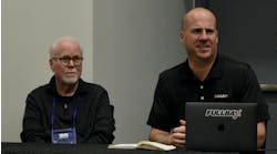 Jack Poster, left, and Patrick McKittrick, right, discuss the 2024-2025 Fullbay State of Heavy-Duty Repair Report. Jack Poster, left, and Patrick McKittrick, right, discuss the 2024-2025 Fullbay State of Heavy-Duty Repair Report.