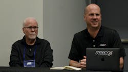 Jack Poster, left, and Patrick McKittrick, right, discuss the 2024-2025 Fullbay State of Heavy-Duty Repair Report. Jack Poster, left, and Patrick McKittrick, right, discuss the 2024-2025 Fullbay State of Heavy-Duty Repair Report.