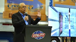 Jeff Bennett, president and CEO of Utility Trailers, presents the company's new innovations at the 2025 TMC Annual Meeting in Nashville on March 11. Jeff Bennett, president and CEO of Utility Trailers, presents the company's new innovations at the 2025 TMC Annual Meeting in Nashville on March 11.