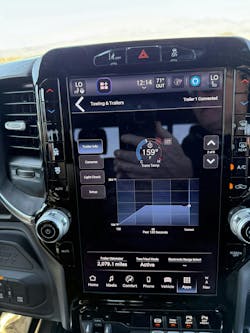Transmission temperature display on the Ram 3500 HD infotainment system Transmission temperature display on the Ram 3500 HD infotainment system