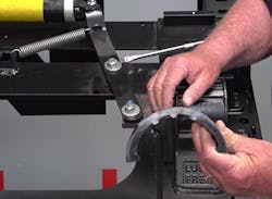 When inspecting fifth wheels, ensure that the bracket liner isn’t too worn. It should be a 1/8” thickness at the center, according to Fontaine Fifth Wheel. When inspecting fifth wheels, ensure that the bracket liner isn’t too worn. It should be a 1/8” thickness at the center, according to Fontaine Fifth Wheel.