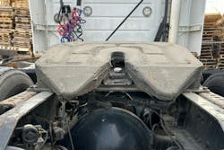 Following the incident of the Clark Memorial Bridge in Louisville, Fontaine Fifth Wheel took the No-Slack 6000 Series top plate (pictured here) back to its research & development facility in Jasper, Alabama. Following the incident of the Clark Memorial Bridge in Louisville, Fontaine Fifth Wheel took the No-Slack 6000 Series top plate (pictured here) back to its research & development facility in Jasper, Alabama.