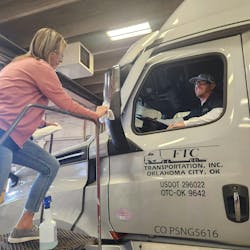 FTC safety & driver manager Julia Williams polishes the mirrors before a driver hits the road. Keeping drivers' trucks clean inside and out is one reason the Oklahoma City-based fleet is routinely named a 'Best Fleet to Drive For' by CarriersEdge. FTC safety & driver manager Julia Williams polishes the mirrors before a driver hits the road. Keeping drivers' trucks clean inside and out is one reason the Oklahoma City-based fleet is routinely named a 'Best Fleet to Drive For' by CarriersEdge.