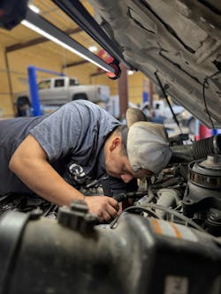 Joseph Nava is a C-level apprentice technician at Guzman Automotive in Taylor, Texas. Joseph Nava is a C-level apprentice technician at Guzman Automotive in Taylor, Texas.