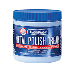 Blue Magic Metal Polish Cream can be used with buffers and polishers on all metal to remove tarnish and oxidation. Blue Magic Metal Polish Cream can be used with buffers and polishers on all metal to remove tarnish and oxidation.
