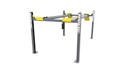 BendPak’s HD-9EWT four-post lift’s extra width prevents damage to doors and mirrors, while its greater rise provides plenty of working space under the vehicle. BendPak’s HD-9EWT four-post lift’s extra width prevents damage to doors and mirrors, while its greater rise provides plenty of working space under the vehicle.