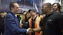 Stellantis Antonio Filosa greets worker at Chrysler Stellantis Antonio Filosa greets worker at Chrysler