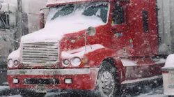 Frozen-over truck in winter