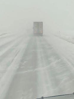 Winter driving semi-truck Winter driving semi-truck