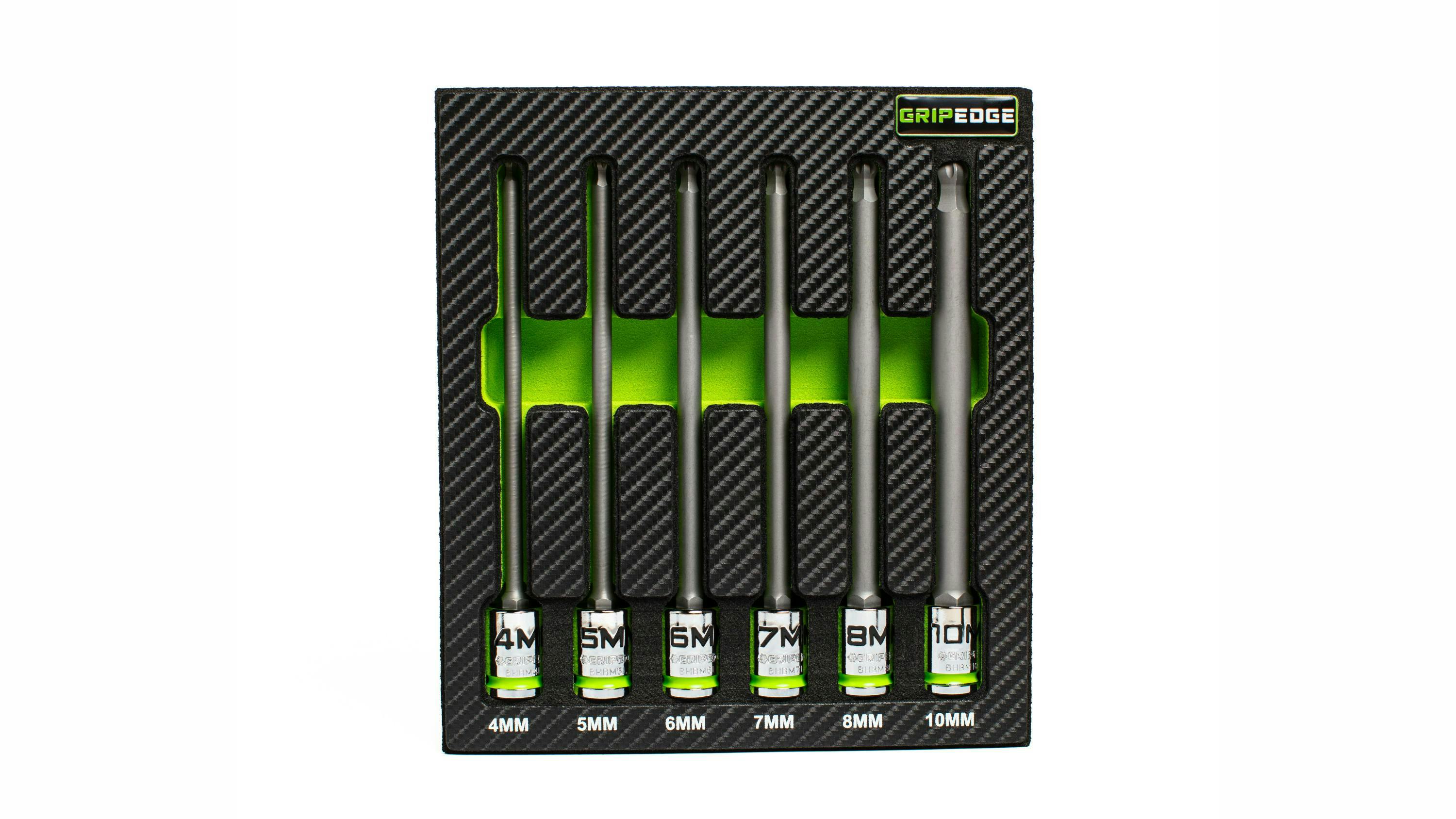 3/8' Drive RPT Metric & SAE Long Ball Hex Driver Sets, Nos. BHBM6LS and BHBS6LS