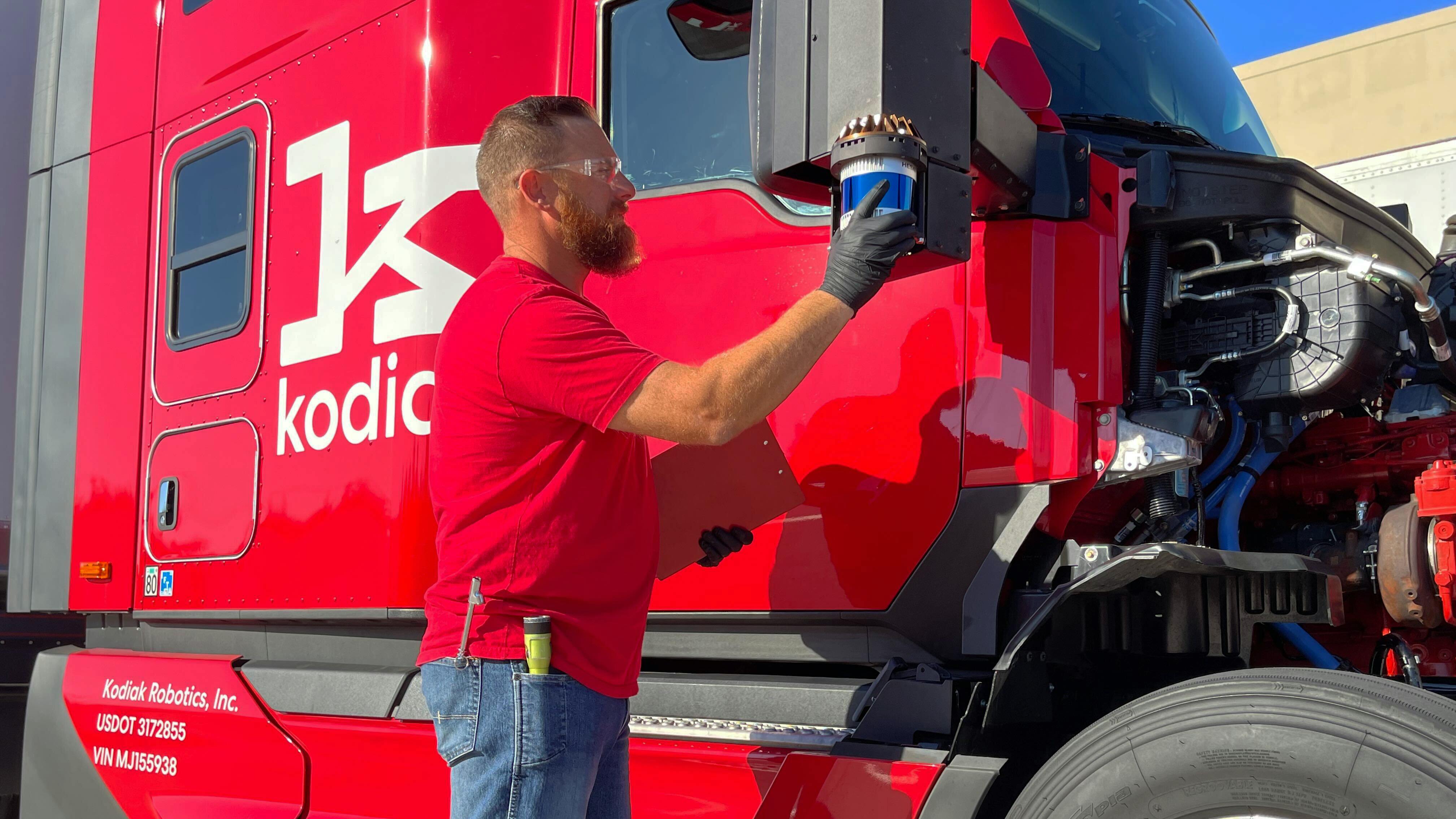 Kodiak technician inspects Kodiak Driver pod