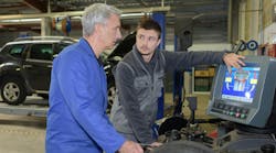 Student technician in the workshop Student technician in the workshop