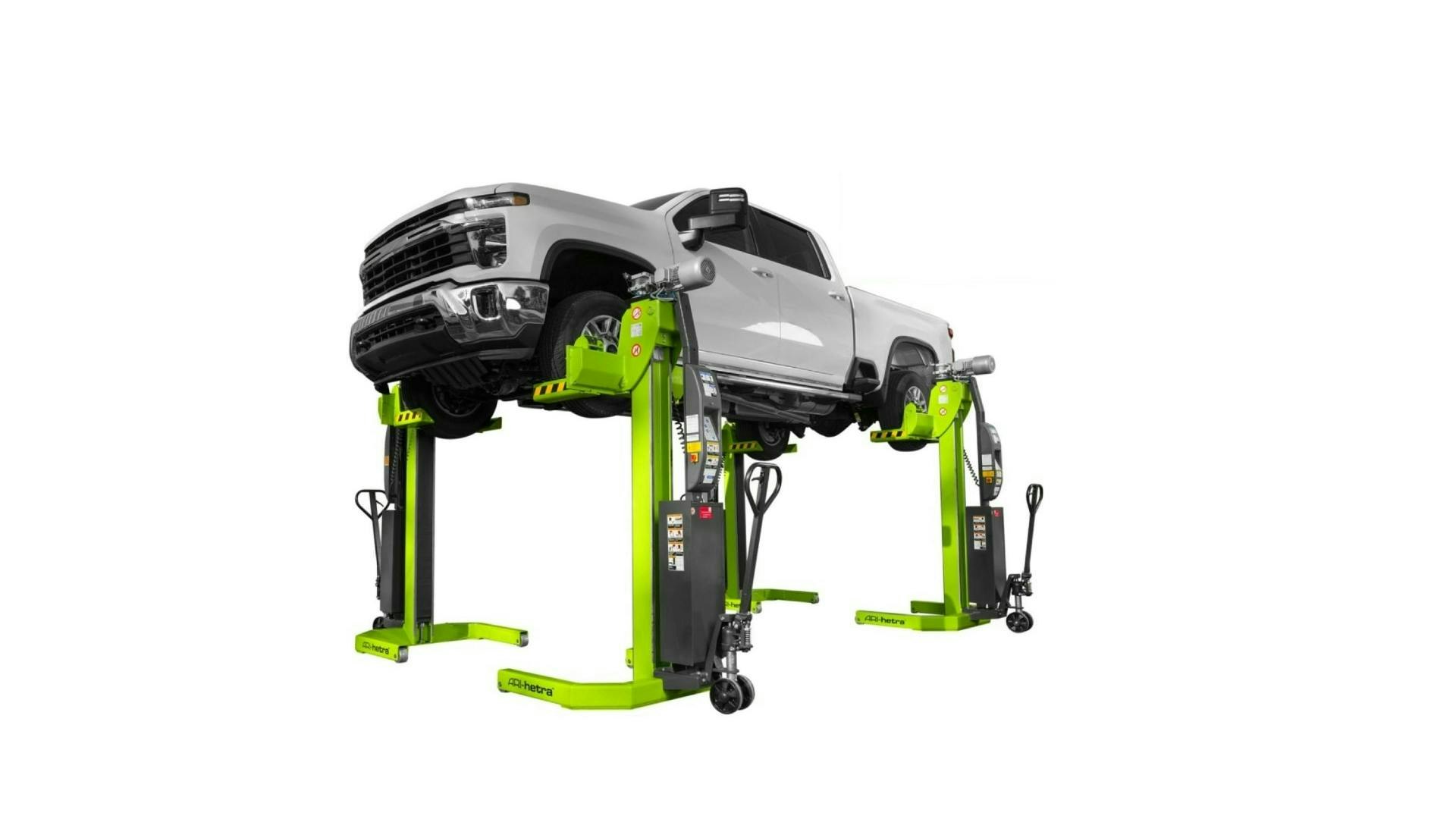 36,000-lb. Capacity Battery-Powered Wireless Mobile Column Lift System from ARI-hetra