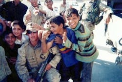 Nick Smith's first public relations role was winning over Iraqi civilians. Nick Smith's first public relations role was winning over Iraqi civilians.